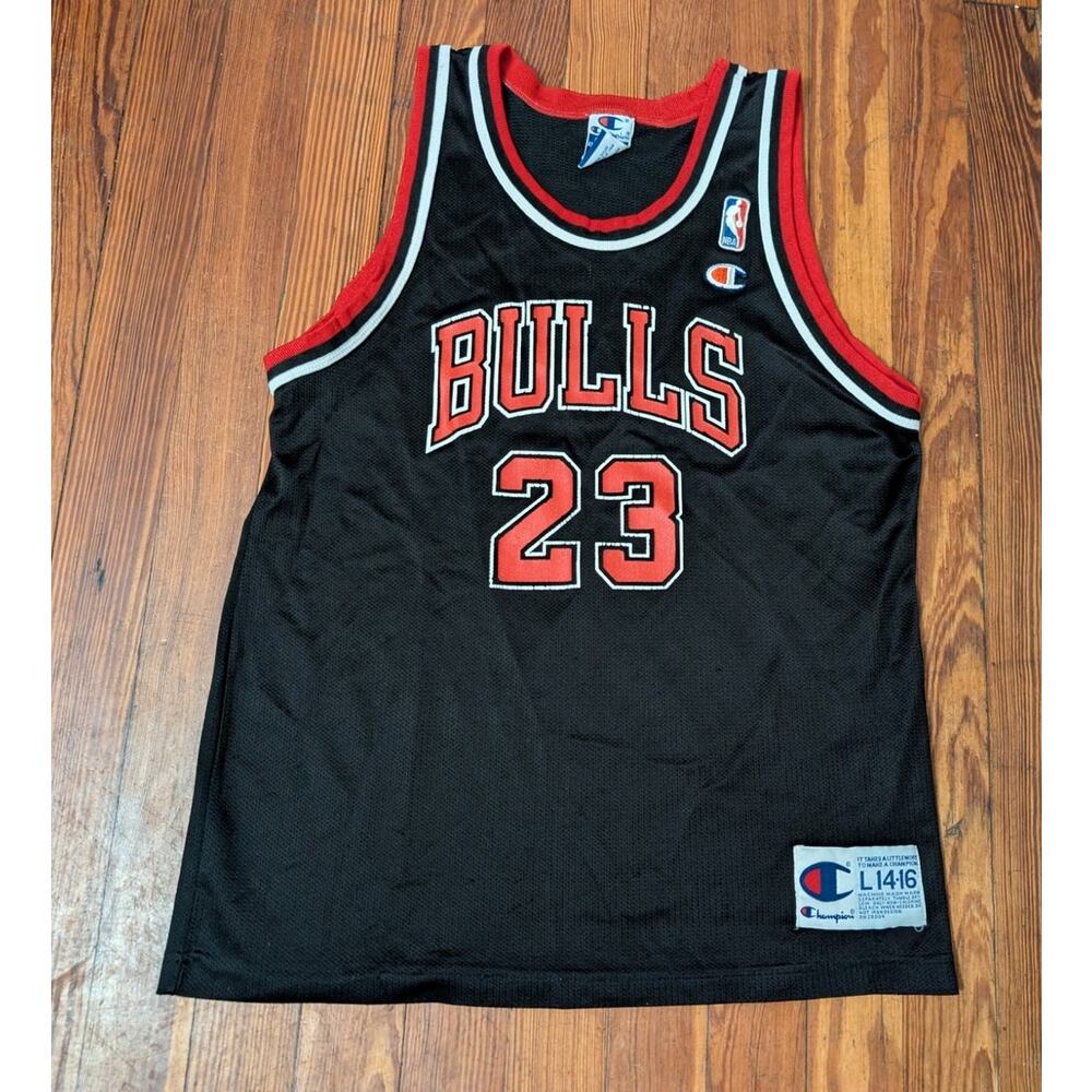 Champion Jordan Bulls Jersey Black Size Youth Large 14-16
